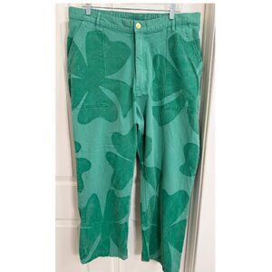 Big Bud Press Green Shamrock Clover Abstract Print Pants Size 1XL